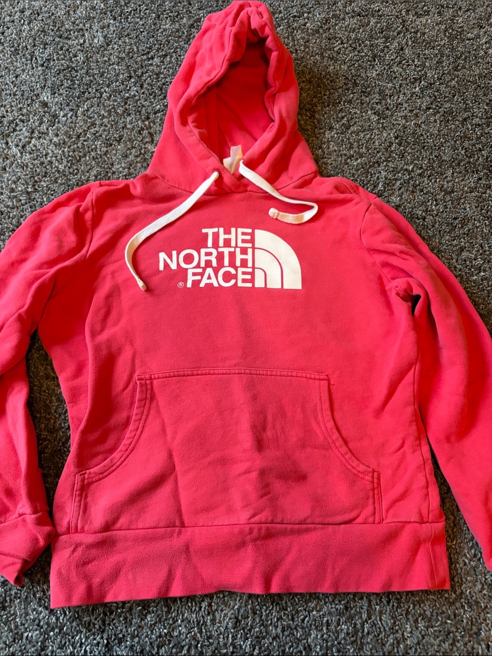 The North Face Hot Pink Pullover Hoodie with White Logo